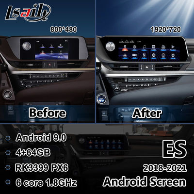 Lsailt de Vertoning van 12,3 Duimlexus android auto screen RK3399 Youtube Carplay voor ES250 ES300h ES350