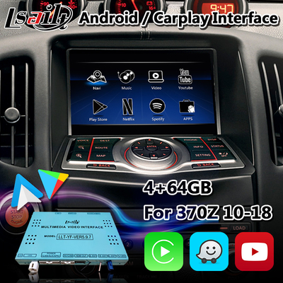 Lsailt Android Carplay-interface voor Nissan 370Z met YouTube Waze NetFlix
