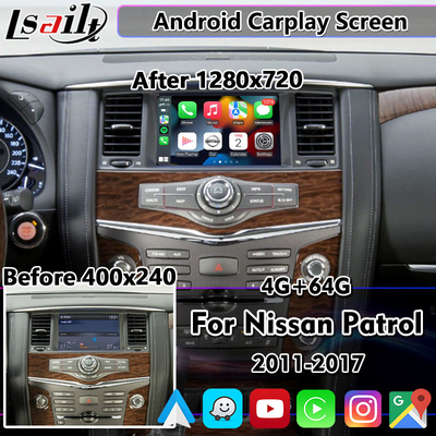 Lsailt 8 Inch Android Carplay Scherm voor Nissan Patrol Y62 Pathfinder 2011-2017 Met Draadloze Android Auto