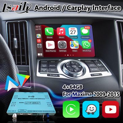 De Interface van Lsailtandroid Carplay voor Nissan Maxima A35 2009-2015 met GPS-Navigatie Draadloos Android Autowaze Youtube