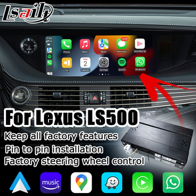 Het draadloze carplay androïde autoscherm die van Lexus LS500 LS500h LS350 interface weerspiegelen