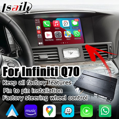 Scherm dat van de Infinitiq70 het draadloze carplay androïde autotelefoon projectiemedia doos weerspiegelt door Lsailt