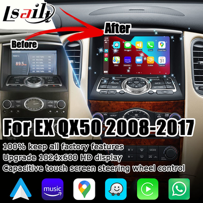 Autoverbetering van Carplay Android van het Infinitiqx50 EX35 EX25 EX30d EX37 HD scherm de draadloze