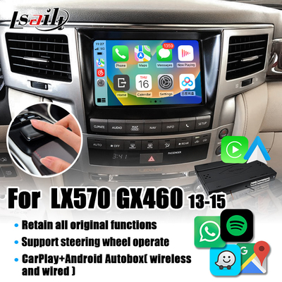 Lexus CarPlay Interface voor LX570 2013-2015 GX460 met Draadloze Android-Auto, Google Map