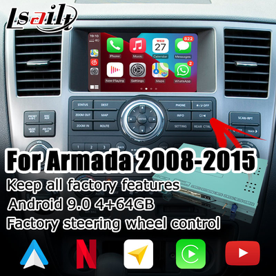Video de interface carplay androïde autodoos van Android voor Nissan Armada TA60 2008-2015