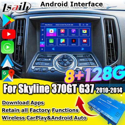 Nissan Multimedia Interface voor 370GT, Skyline, Infiniti G37, Q40, Q60 Ondersteuning van YouTube, CarPlay, hoofdsteun scherm