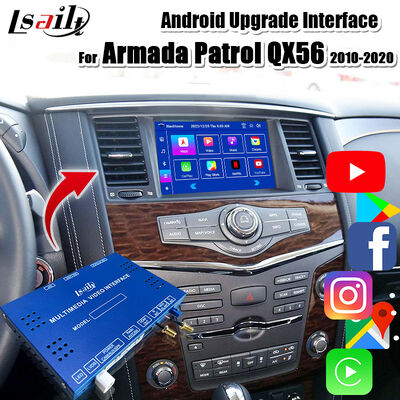 Android 13 Multimedia Module voor Armada Patrol Y62 Quest OEM Scherm Upgrade met draadloze CarPlay, YouTube, Google Map