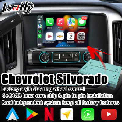 Android 9,0 van de de Doosnavigatie van 4+64GB Carplay de androïde auto Videointerface voor Chevrolet Silverado