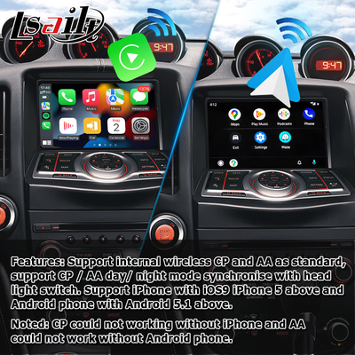 Nissan 370z niet-destructief HD-scherm Youtube draadloze carplay android auto-upgrade