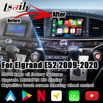 Nissan Elgrand E52 HD muti vingeraanraking HD-scherm upgrade draadloze carplay android auto