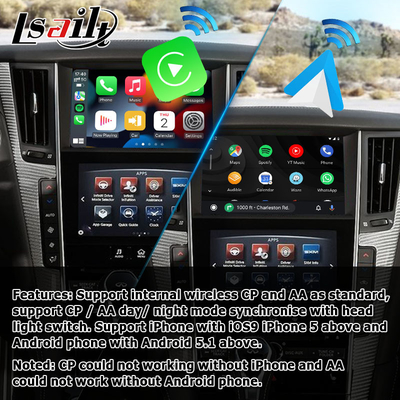 De projectiemedia van het Infinitiq50 Q60 draadloze carplay androïde autoscherm interface