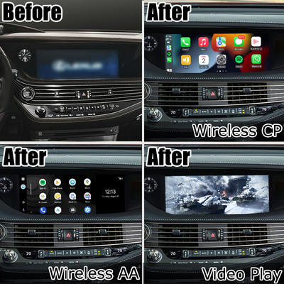Het draadloze carplay androïde autoscherm die van Lexus LS500 LS500h LS350 interface weerspiegelen