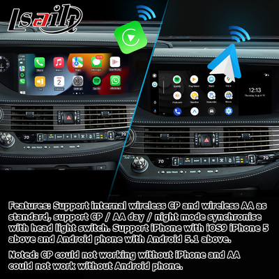Het draadloze carplay androïde autoscherm die van Lexus LS500 LS500h LS350 interface weerspiegelen