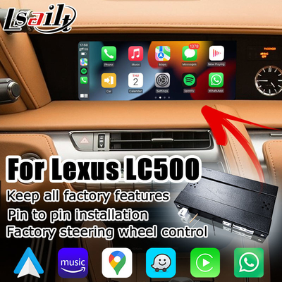 Zetten de draadloze androïde auto carplay media van Lexus LC LC500 LC500h het steunscherm het weerspiegelen om