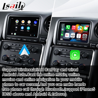 Van de Lsailtauto het Scherm Van verschillende media voor GT-r GTR R35 met 4+64GB Draadloze CarPlay, Verbeteringsvertoning