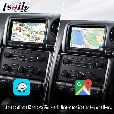 Van de Lsailtauto het Scherm Van verschillende media voor GT-r GTR R35 met 4+64GB Draadloze CarPlay, Verbeteringsvertoning