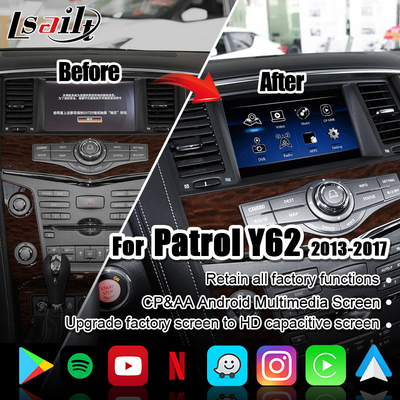 Van de Lsailtauto het Scherm Van verschillende media voor Patrouille Nissan Armada met Draadloze CarPlay, YouTube, Verbeteringsvertoning