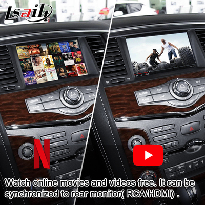 Van de Lsailtauto het Scherm Van verschillende media voor Patrouille Nissan Armada met Draadloze CarPlay, YouTube, Verbeteringsvertoning