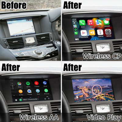 Scherm dat van de Infinitiq70 het draadloze carplay androïde autotelefoon projectiemedia doos weerspiegelt door Lsailt