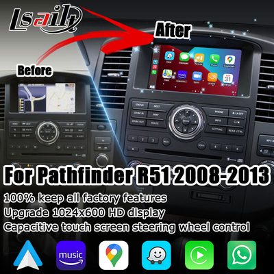 Het scherm draadloze carplay androïde autoverbetering van Nissan Pathfinder R51 IT06 HD