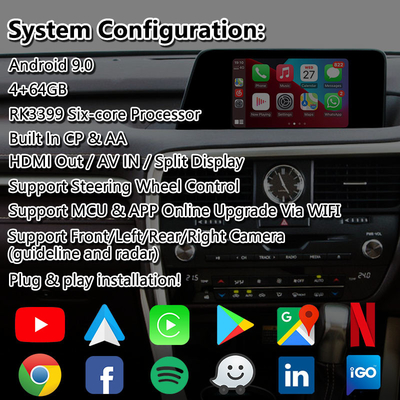 Lsailt Android Multimedia Interface voor Lexus RX200T RX350 RX300 RX Mouse Control 2016-2019