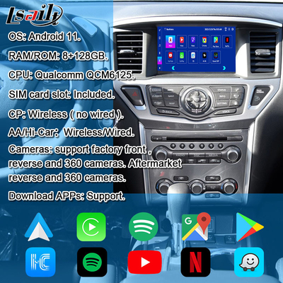 Lsailt 8GB Android Multimedia Interface voor Nissan Pathfinder R52 2018-Patrol Carplay Android Auto Wireless Module