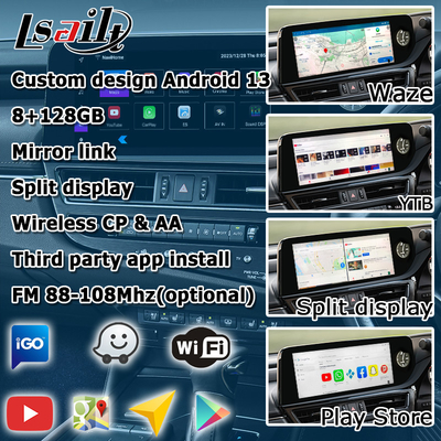 Lexus ES300h ES350 ES250 2023 Android 13 multimedia interface gebaseerd op Qualcomm 6125