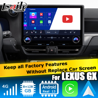 Lexus GX550 GX550h Anroid 13 video-interface gebaseerd op Qualcomm 6125 8+128GB
