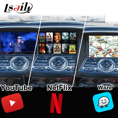 Nissan Multimedia Interface voor 370GT, Skyline, Infiniti G37, Q40, Q60 Ondersteuning van YouTube, CarPlay, hoofdsteun scherm