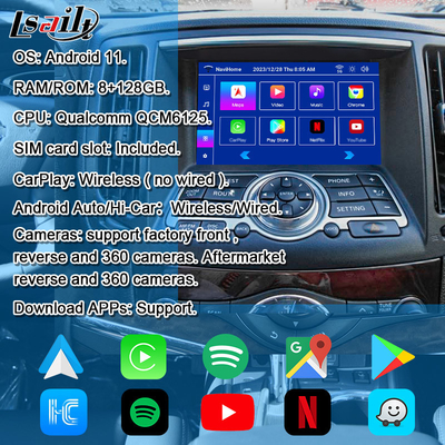 Nissan Multimedia Interface voor 370GT, Skyline, Infiniti G37, Q40, Q60 Ondersteuning van YouTube, CarPlay, hoofdsteun scherm