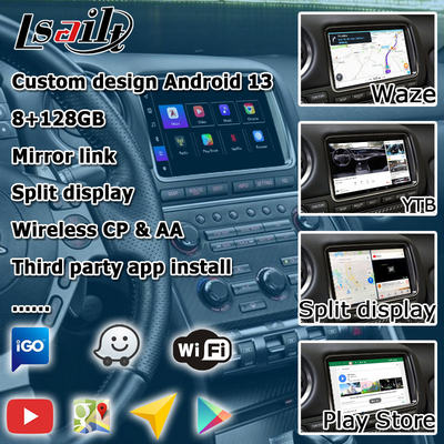 Android 13 8+128 Navigatie draadloos carplay Android auto video interface voor Nissan GT-R GTR R35