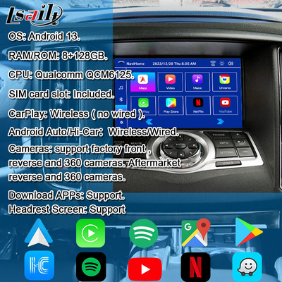 Lsailt 8G CarPlay&Android Video Interface voor Nissan Maxima 09-15 Infiniti G37 met Google, YouTube, NetFlix