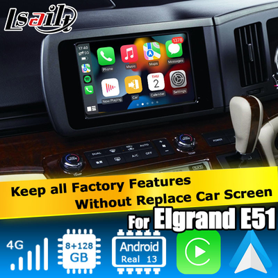 Nissan Elgrand E51 serie 3 Android 13 Qualcomm 8+128GB Carplay Android Auto video-interface