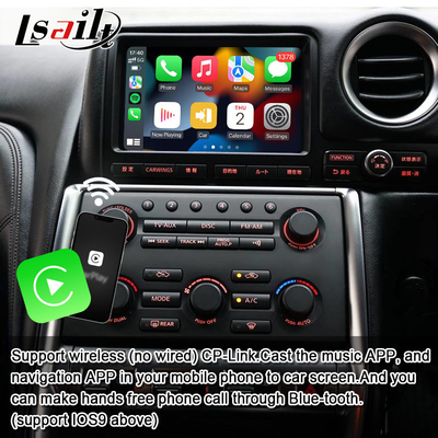 Lsailt Android Multimedia Interface voor GT-R GTR R35 2011-2016 Draadloze Carplay Interface Inclusief YouTube, GPS,8+128 GB