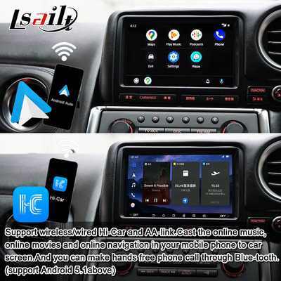 Lsailt Android Multimedia Interface voor GT-R GTR R35 2011-2016 Draadloze Carplay Interface Inclusief YouTube, GPS,8+128 GB