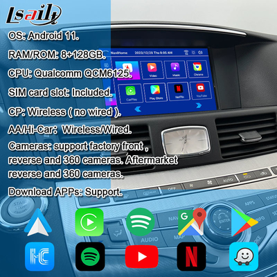 8G Qualcomm Android Multimedia Interface voor Infiniti Q70 M45 M25 2010- Draadloze CarPlay Box, Android Auto, NetFlix