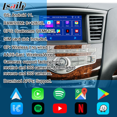 Lsailt 8G Android Multimedia Interface voor Infiniti QX60 JX35 2011-2020 Geïntegreerde draadloze CarPlay, Android Auto