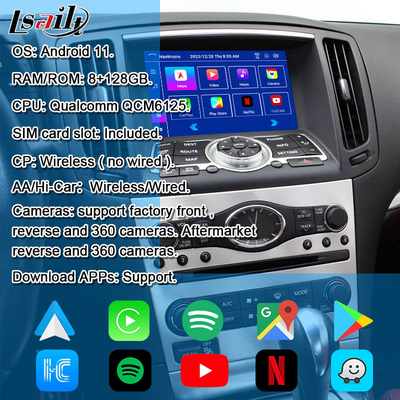 Lsailt 8G Android Multimedia Interface voor Infiniti Q40 Q60 G37 G35 Infotainment Module Geïntegreerde draadloze CarPlay
