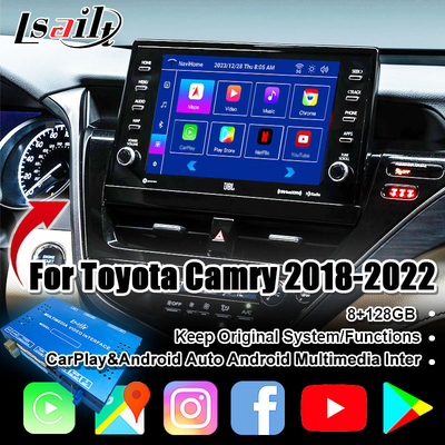 Lsailt 8G Wireless CarPlay Android Infotainment Module voor Toyota Camry TOUCH3 2018-2021 Sienna Ondersteuning YouTube, NetFlix, 360 camera's