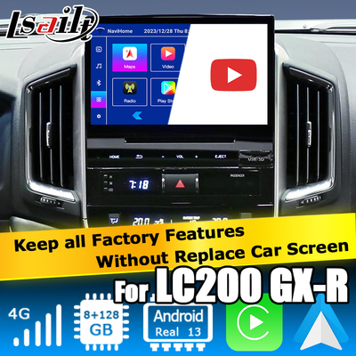 Auto Android 13 navigatiebox voor Toyota LC200 GXR Fujitsu-eenheid Carplay waze youtube achteruitkijk etc.