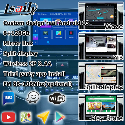 Auto Android 13 navigatiebox voor Toyota LC200 GXR Fujitsu-eenheid Carplay waze youtube achteruitkijk etc.