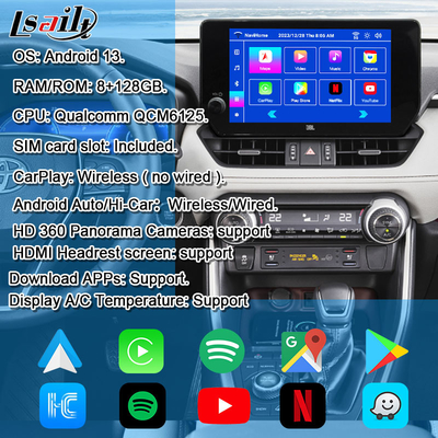 Android 13 Android Infotainment Interface voor Toyota RAV-4 2023-Crown, Alphard, Harrier OEM Scherm Upgrade met Android Multimedia Systeem, YouTube