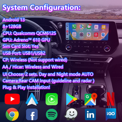 Lsailt Android Carplay Multimedia Video Interface voor 2023-Huidige Lexus RX RX350 RX350h RX450h RX500h AL30
