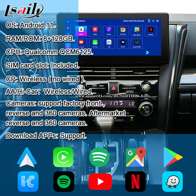 Android 13 Lexus Video Interface OEM Scherm Upgrade voor LM350 LM500H NX RX ES Retrofit Kits Inclusief YouTube, NetFlix, Wireless CarPlay