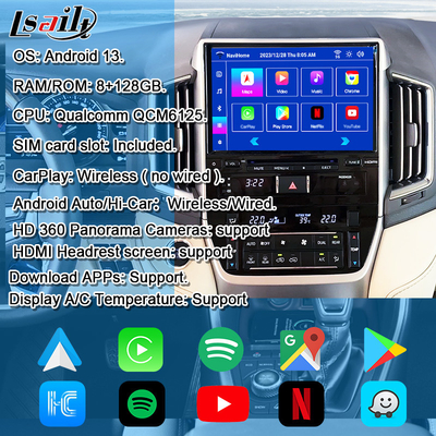 Android Multimedia Interface voor Land Cruiser GX_R 2018-2021 LC200 Draadloos Apple CarPlay&Android Auto Retrofit Upgrade