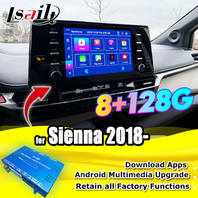 OEM-integratie en retrofit Android-interface voor Toyota Sienna 2018-2021, Camry, RAV-4 In-Car Multimedia Ondersteuning YouTube, NetFlix, 360 graden camera