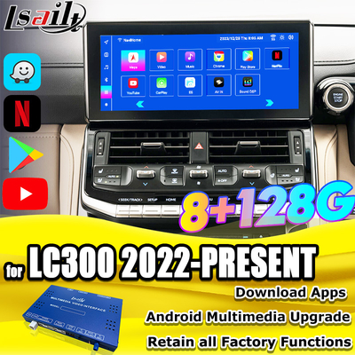Lsailt OEM Android Upgrade Module voor Land Cruiser 300 2022-Present Android Interface Integratie YouTube, Waze, Play Store