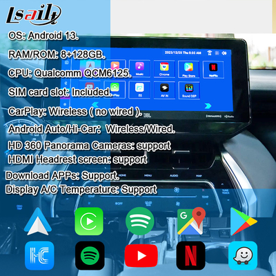 Lsailt OEM Android Upgrade Module voor Harrier Venza Toyota 2022 - 12,3 inch Android Multimedia Interface met YouTube, NetFlix