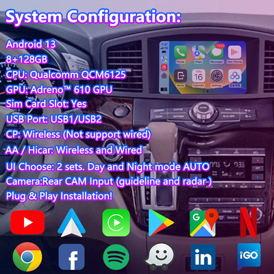 Lsailt 8 inch HD Android Multimedia Scherm voor 2011-2017 Nissan Quest E52