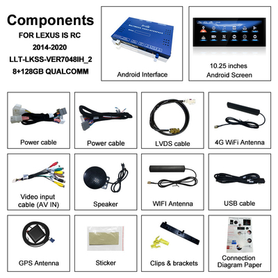 Lexus Android Scherm Android 13 Multimedia Display 8 Core Qulcomm voor LEXUS IS200T IS300H IS350 Ondersteuning Joystick Control, YouTube, Google Play, CarPlay